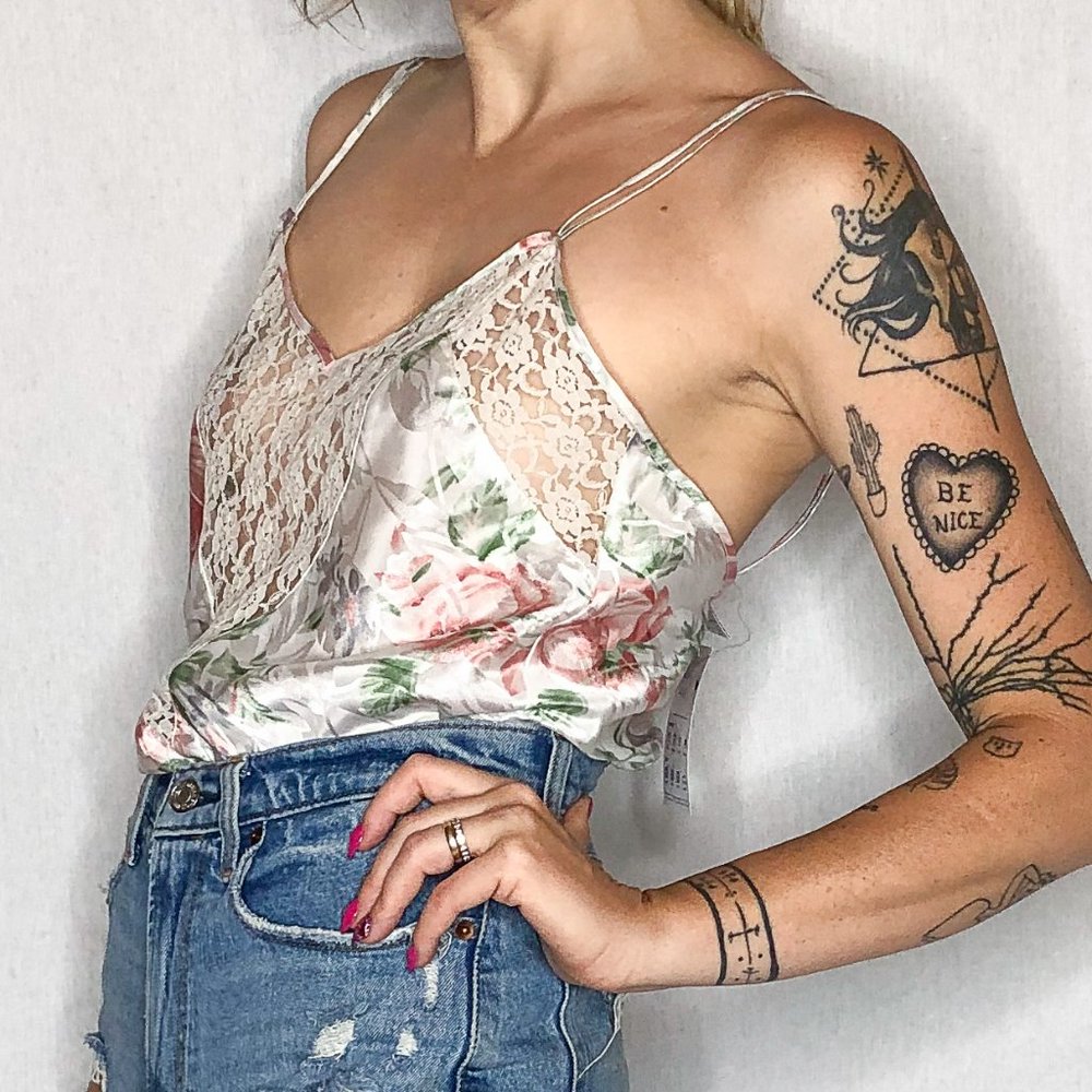 Vintage Lace Floral Lingerie Cami